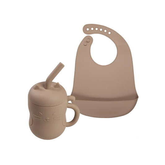 Set de Alimentación de Silicona Gatito Greige-Carestino