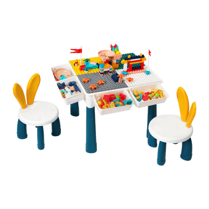 Mesa y Sillas Didácticas con Bloques de Construcción