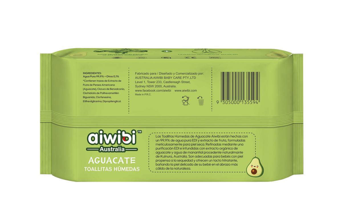 Toallitas Húmedas para Bebé Aguacate 84 Unidades
