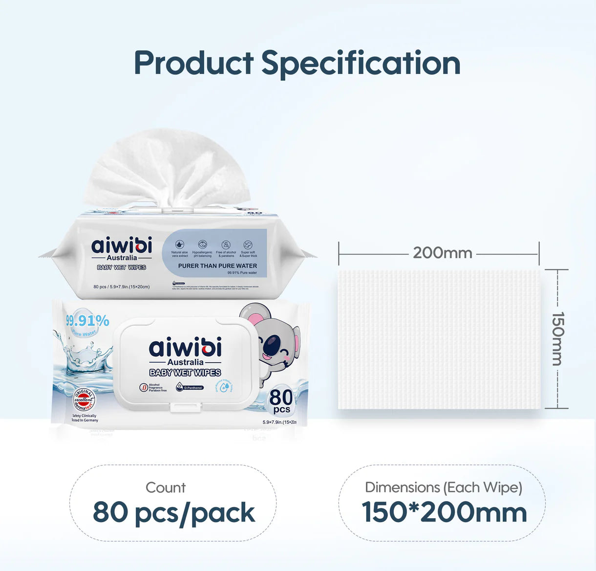 12 pack Toallitas Humedas - Aiwibi