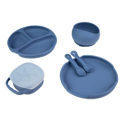 Set de Alimentación de silicona Foodie Azul - Carestino
