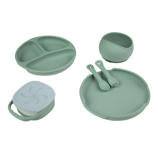 Set de Alimentación de silicona Foodie Verde- Carestino