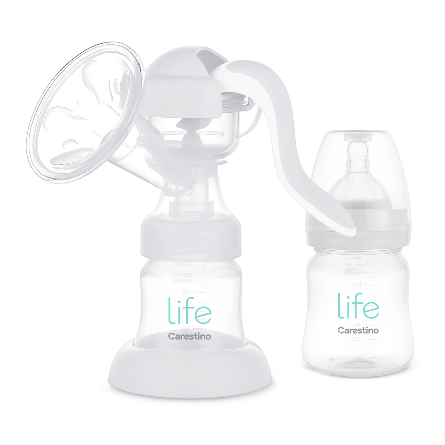 Extractor de Leche Manual con Biberón - Carestino