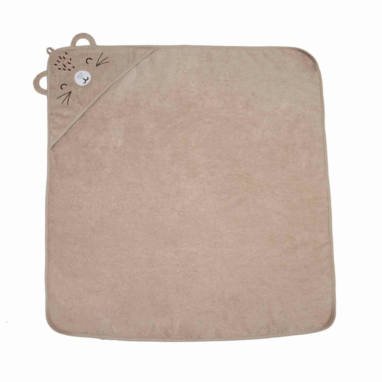 Toalla Con Capucha 75x75cm Tigre Almendra Carestino