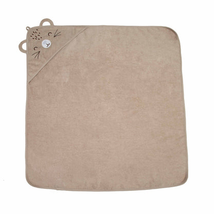 Toalla Con Capucha 75x75cm Tigre Almendra Carestino