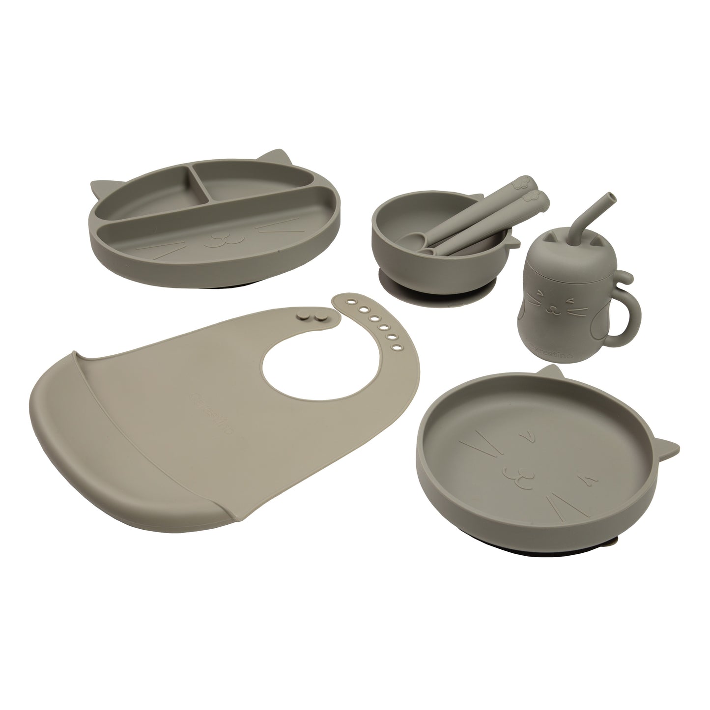 Set de Alimentación de Silicona Gatito Cemento Carestino