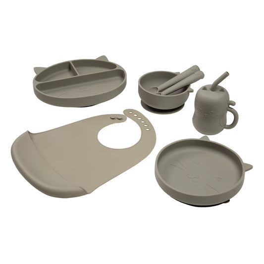 Set de Alimentación de Silicona Gatito Cemento Carestino