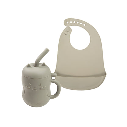 Set de Alimentación de Silicona Gatito Cemento Carestino