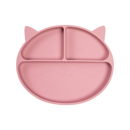 Set de Alimentación de Silicona Gatito Rosa Malva Carestino