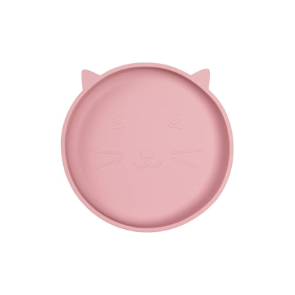 Set de Alimentación de Silicona Gatito Rosa Malva Carestino