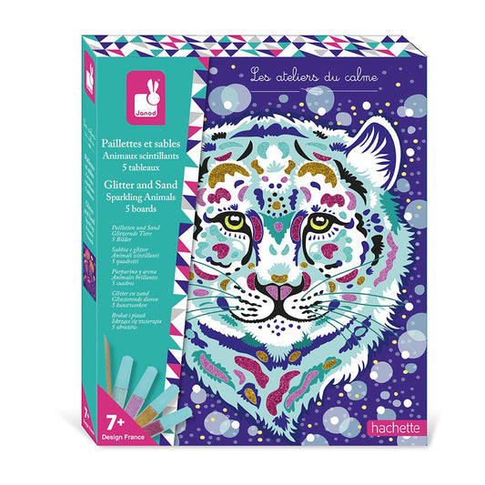 Animales relucientes con purpurina y arena - Janod