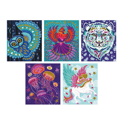 Animales relucientes con purpurina y arena - Janod