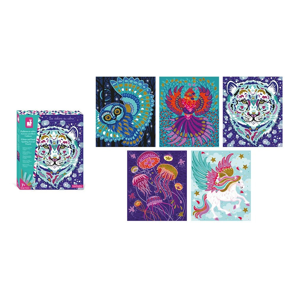 Animales relucientes con purpurina y arena - Janod