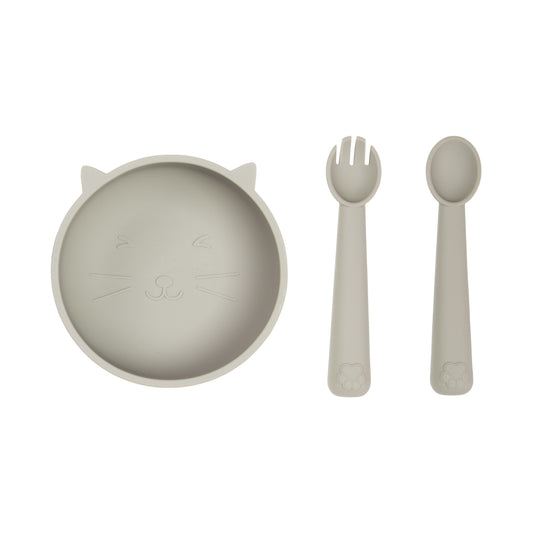 Set de Alimentación de Silicona Gatito Cemento Carestino