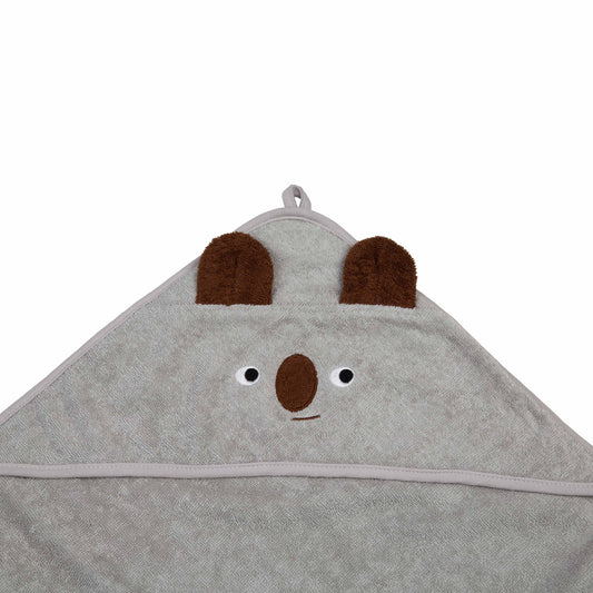 Toalla Con Capucha 75x75cm Koala Gris Carestino