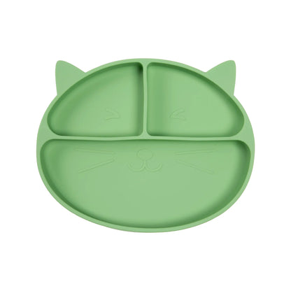 Set de Alimentación de Silicona Gatito Verde Salvia-Carestino