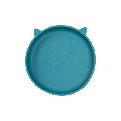 Set de Alimentación de Silicona Gatito Azul Petróleo-Carestino