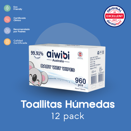 12 pack Toallitas Humedas - Aiwibi