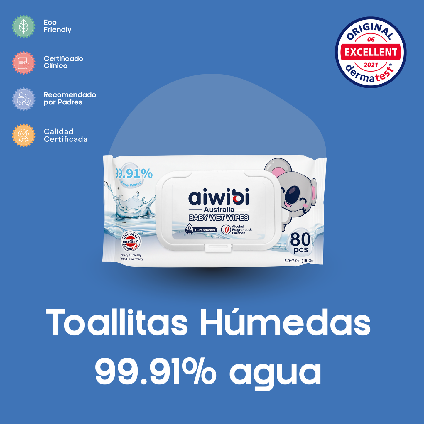 Toallitas Humedas 99.91% Agua - Aiwibi